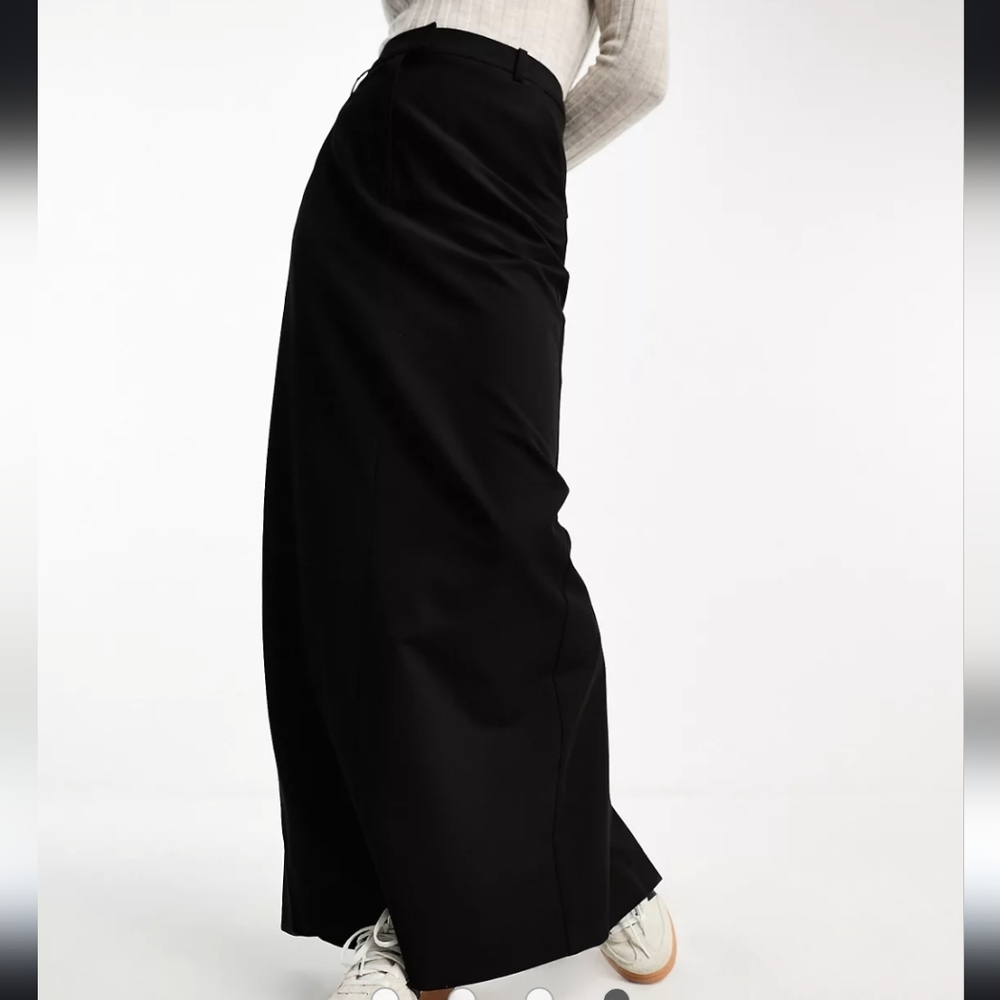 ASOS DESIGN Tall column maxi skirt with split in black
